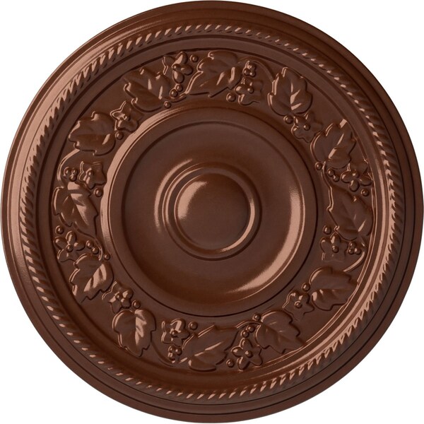 Ekena Millwork Tyrone Ceiling Medallion (Fits Canopies up to 6 3/4"), Hand-Painted Copper Penny, 16 1/8"OD x 3/4"P CM16TYCPS - main